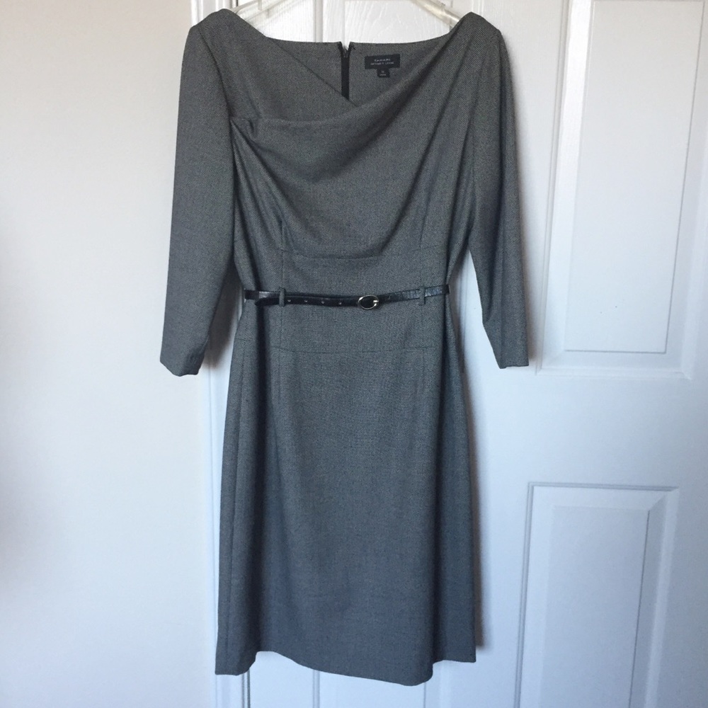 Tahari ASL Career Cocktail Dark Gray Dress Sz10